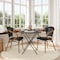 Flash Furniture Marseille French Bistro Stacking Chair w/Arms, Black Textilene and Bamboo Print Aluminum Frame, 2PK 2-SDA-ADS642108-BK-NAT-GG - alternate 1